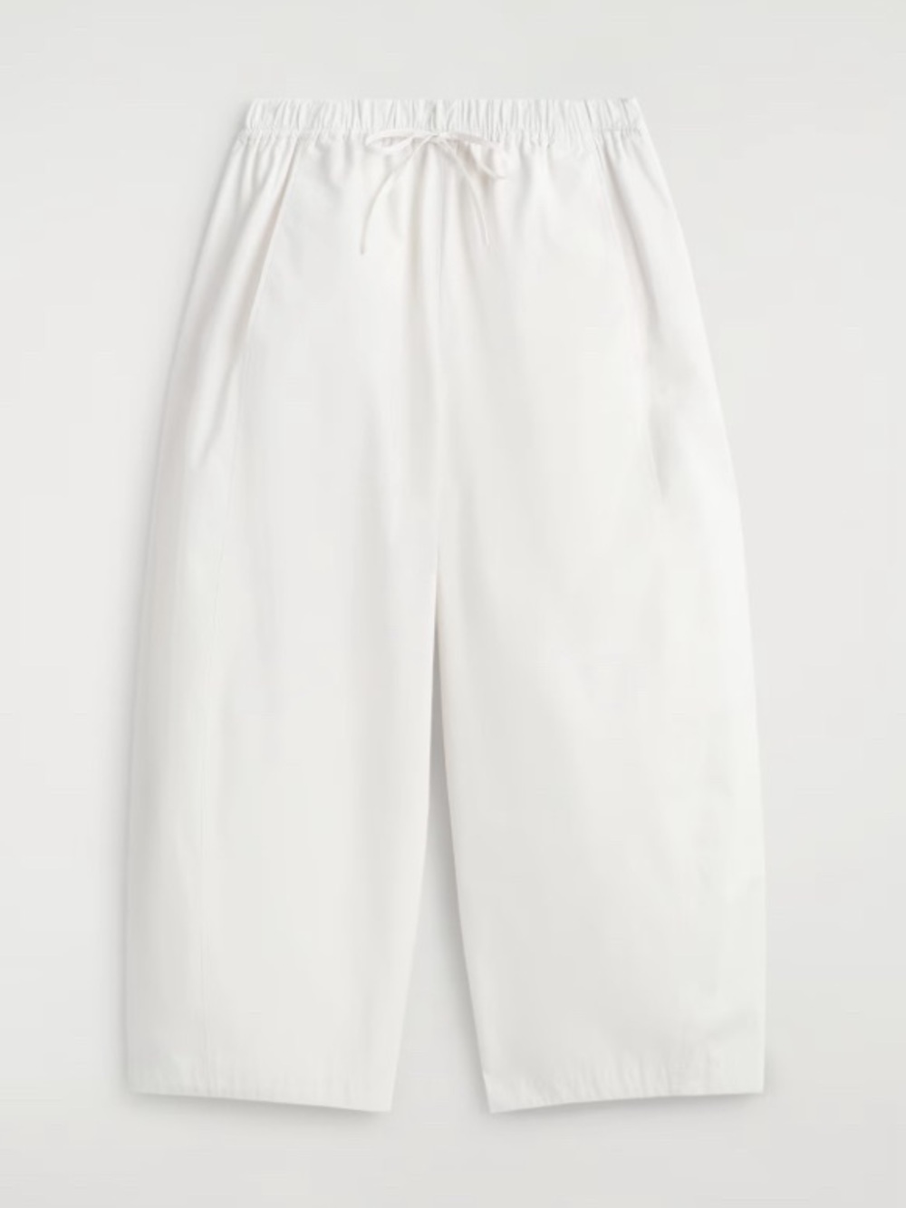 NWT viral Cos Elasticated Waist Barrel Pants- white- size 10 - Picture 2 of 6